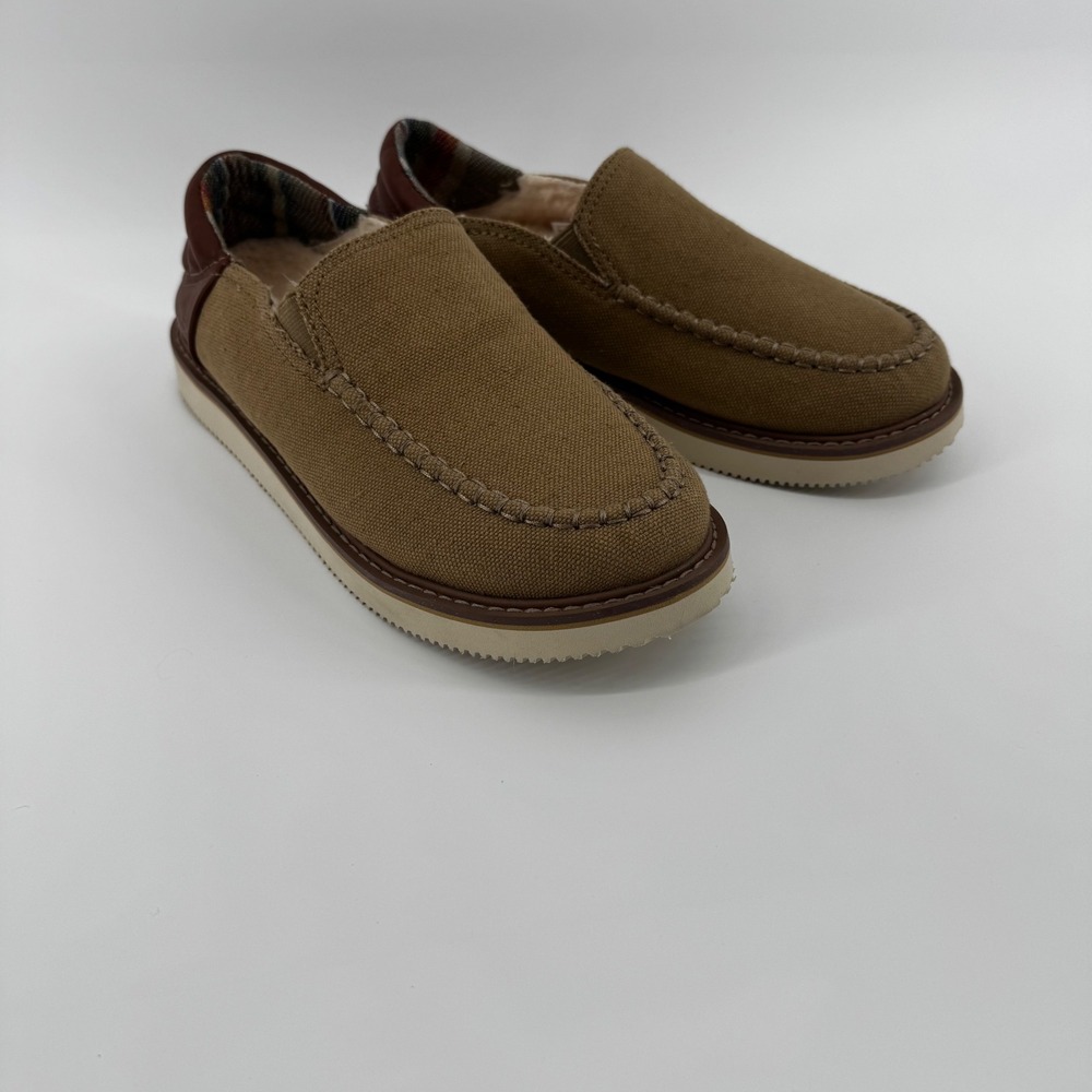Sanuk Mens Cozy Vibe Low SM Khaki Slip On Loafers Shoes Size 8